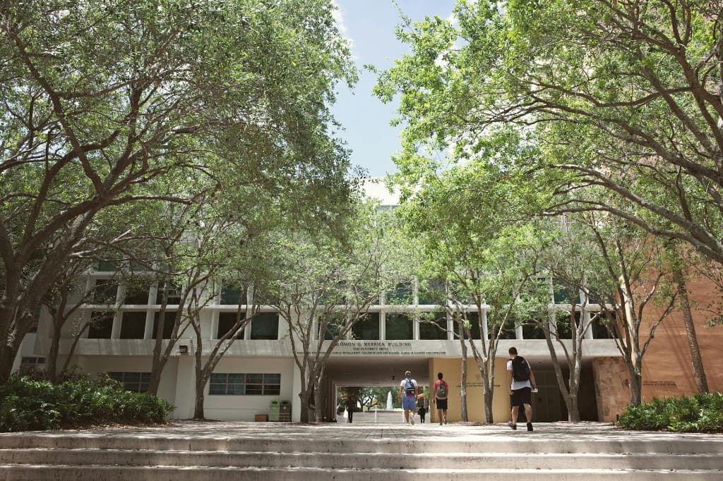 University campus walkway
