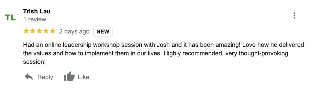 Google review from Sally O'Doherty