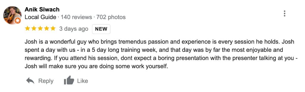 Google review from Edward Chong Lee (Dato' Sri)